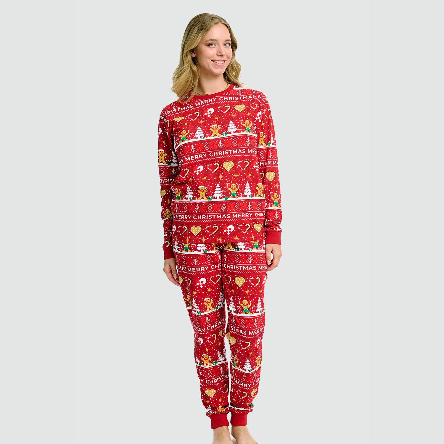 Christmas Cookie julepyjamas rød - Dame.